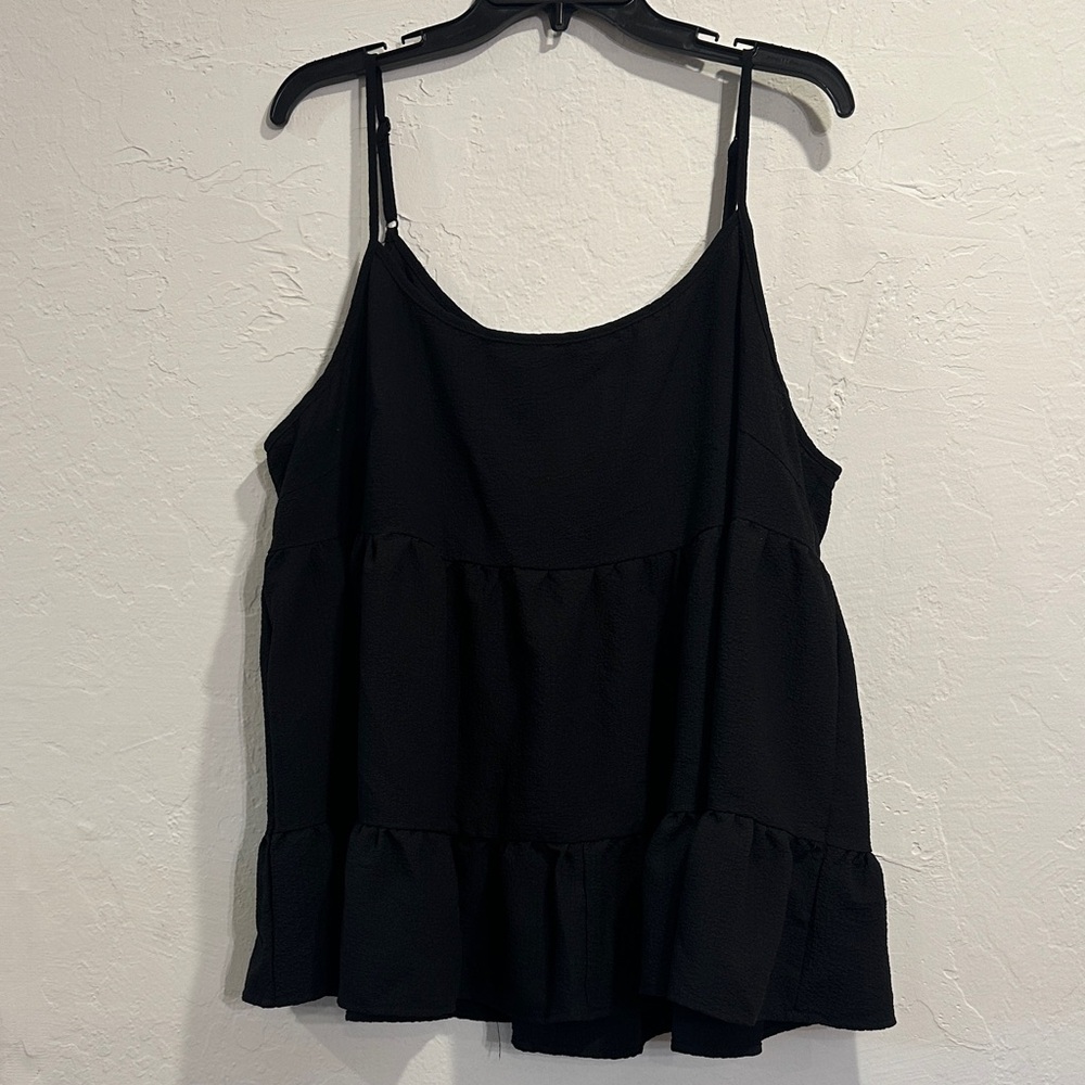 SHEIN Black Ruffle Hem Camisole